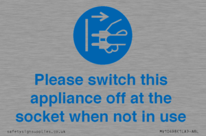 Please switch this appliance off at the socket when not in use